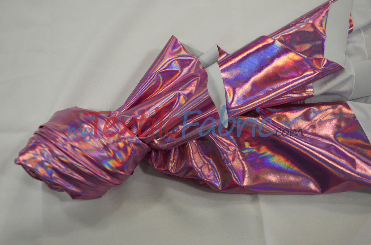 Hologram Foil Spandex Lame Fabric - Rainbow Stretch Metallic, 58/60" Width (1 Yard)
