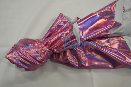Hologram Foil Spandex Lame Fabric - Rainbow Stretch Metallic, 58/60" Width (1 Yard)