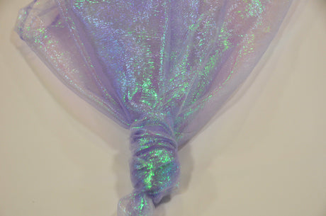 Crush Iridescent Pearl Organza Polyester Fabric - Sheer Crushed Holographic, 38/40" Width (1 Yard)