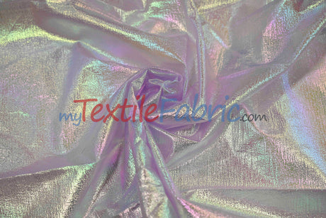 Oasis Hologram Polyester Fabric - Iridescent Sheer Organza, 58/60" Width, White, Pink, Baby Blue, Turquoise, Lavender, Black (1 Yard)