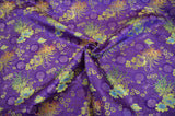 Chinese Flower Brocade Polyester Fabric - Oriental Floral Brocade, 45" Width (1 Yard)