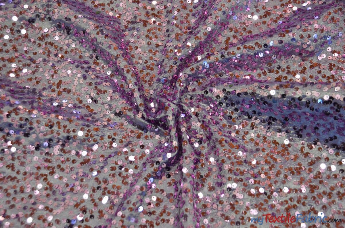 Glitz Sequins Taffeta Polyester Fabric - Raindrop Sequins, 54" Wide (1 Yard)