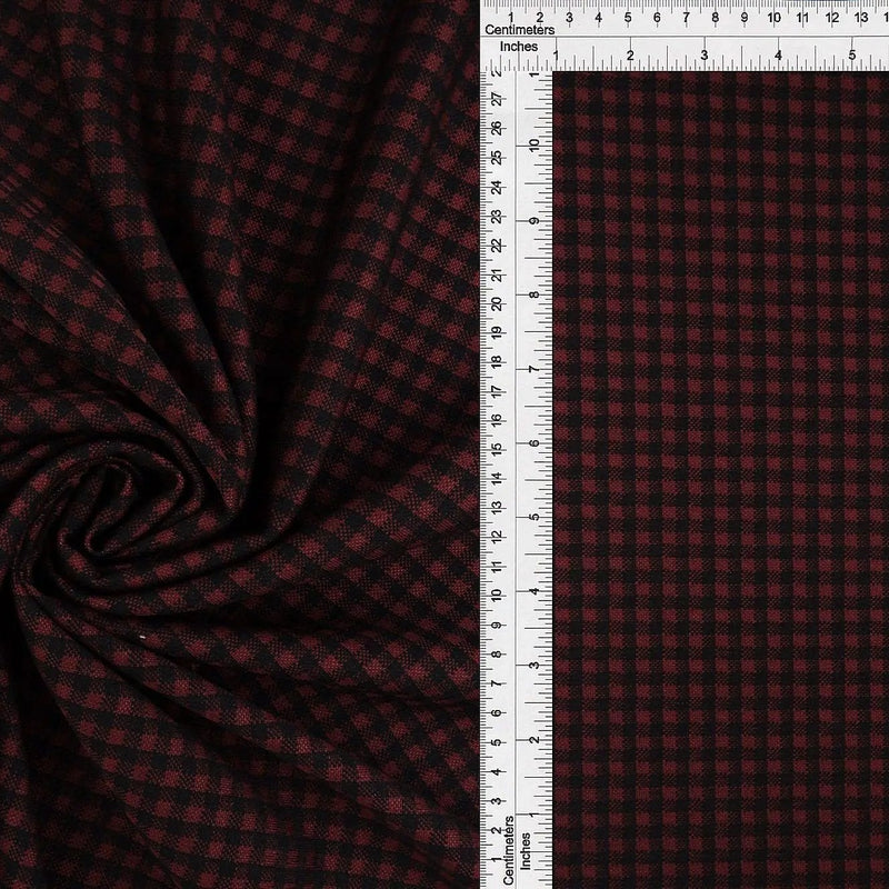 Double Knit Plaid Fabric 1 Yard Soft Stretch Medium Weight Comfortable 58/60" Wide