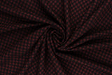 Double Knit Plaid Stretch Fabric Burgundy Black