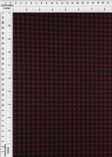 Double Knit Plaid Stretch Fabric Burgundy Black