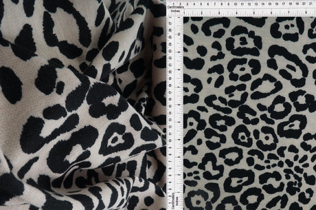 Animal Print Stretch Knit Fabric Stone