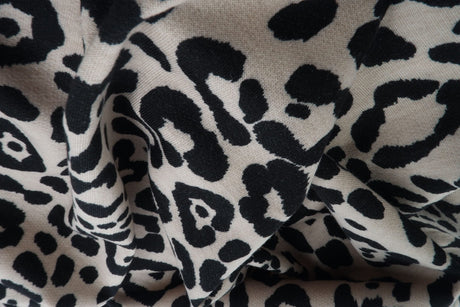 Animal Print Stretch Knit Fabric Stone