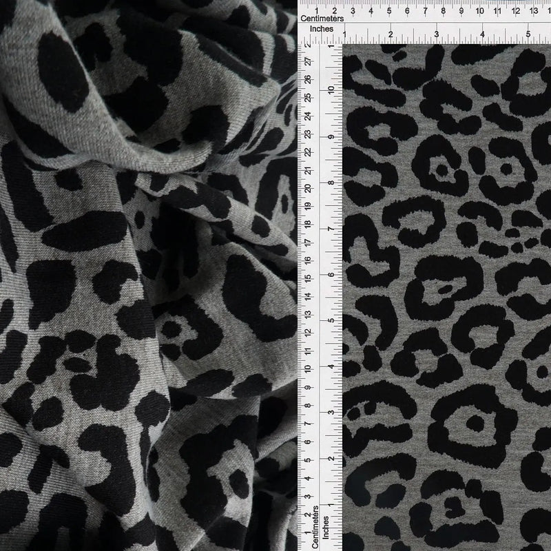 French Terry Animal Print Jaguar Cheetah Leopard Knit Fabric 1 Yard Soft Stretch 58/60" Wide