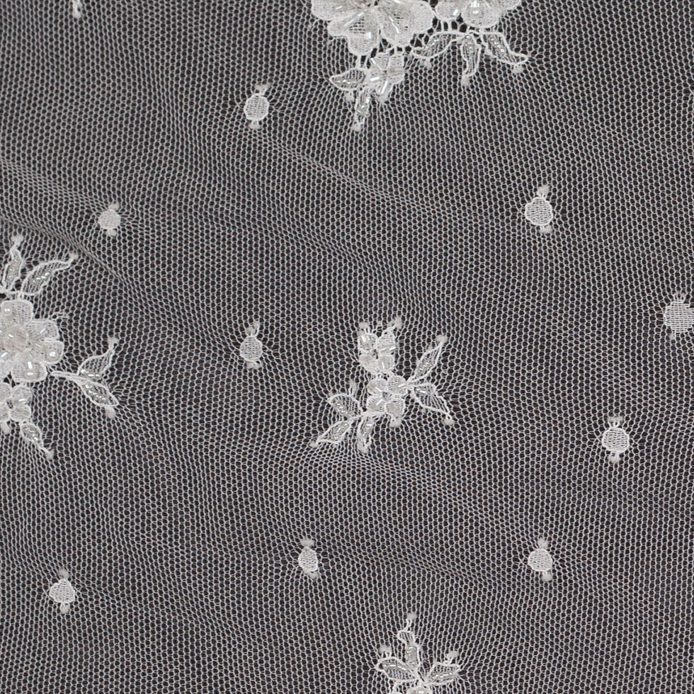 Whisper White Floral Beaded Lace