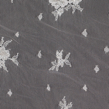 Whisper White Floral Beaded Lace