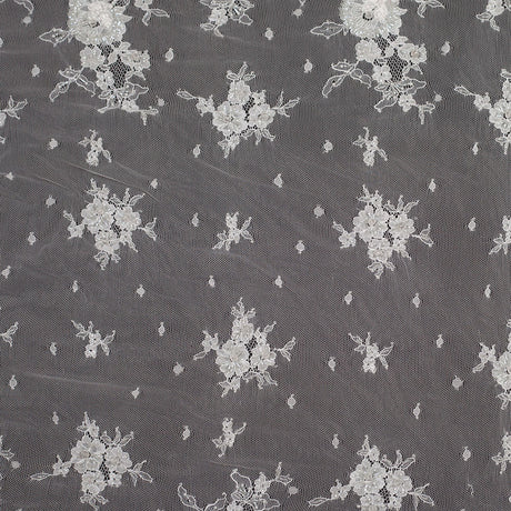 Whisper White Floral Beaded Lace