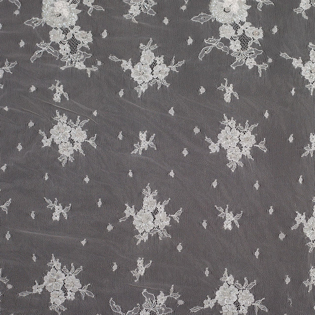 Whisper White Floral Beaded Lace