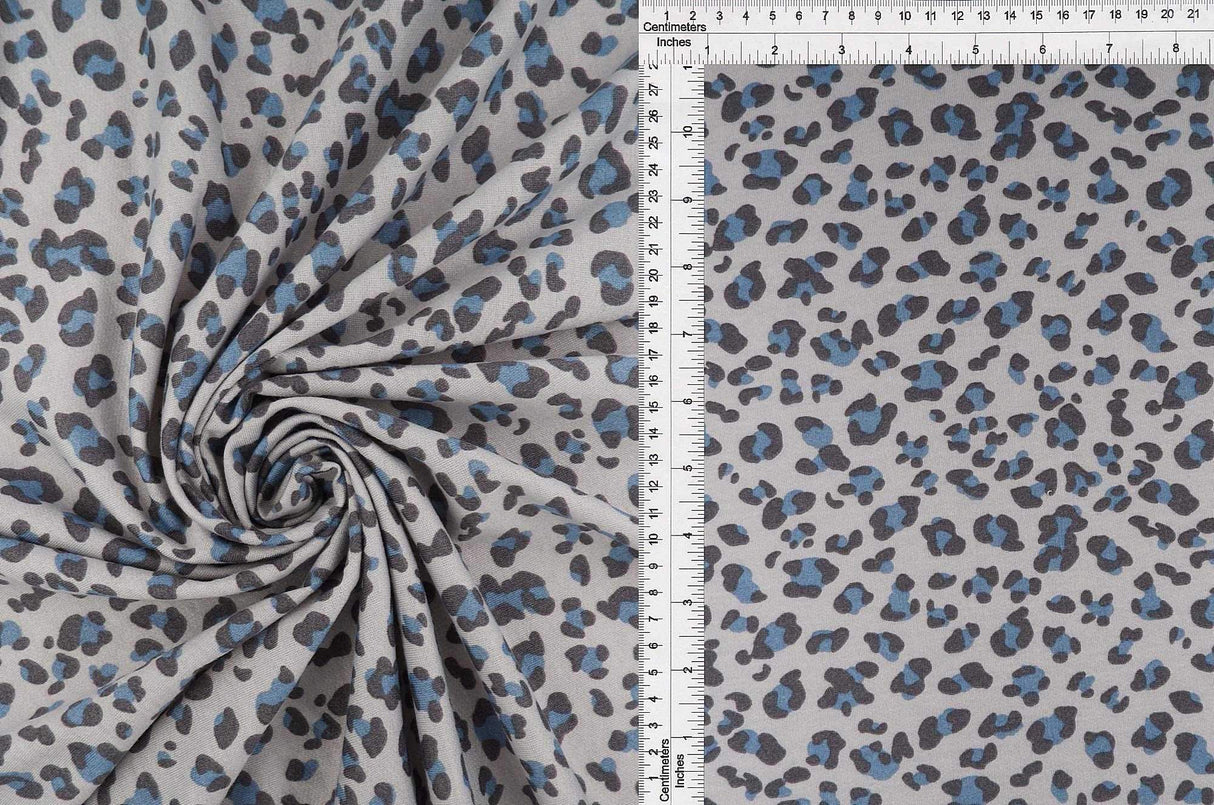 French Terry Animal Print Knit Fabric 1 Yard Soft Stretch Cozy Material 58/60" Wide