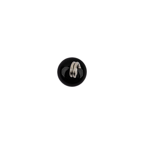 Black Glass Button - 12L/7.5mm