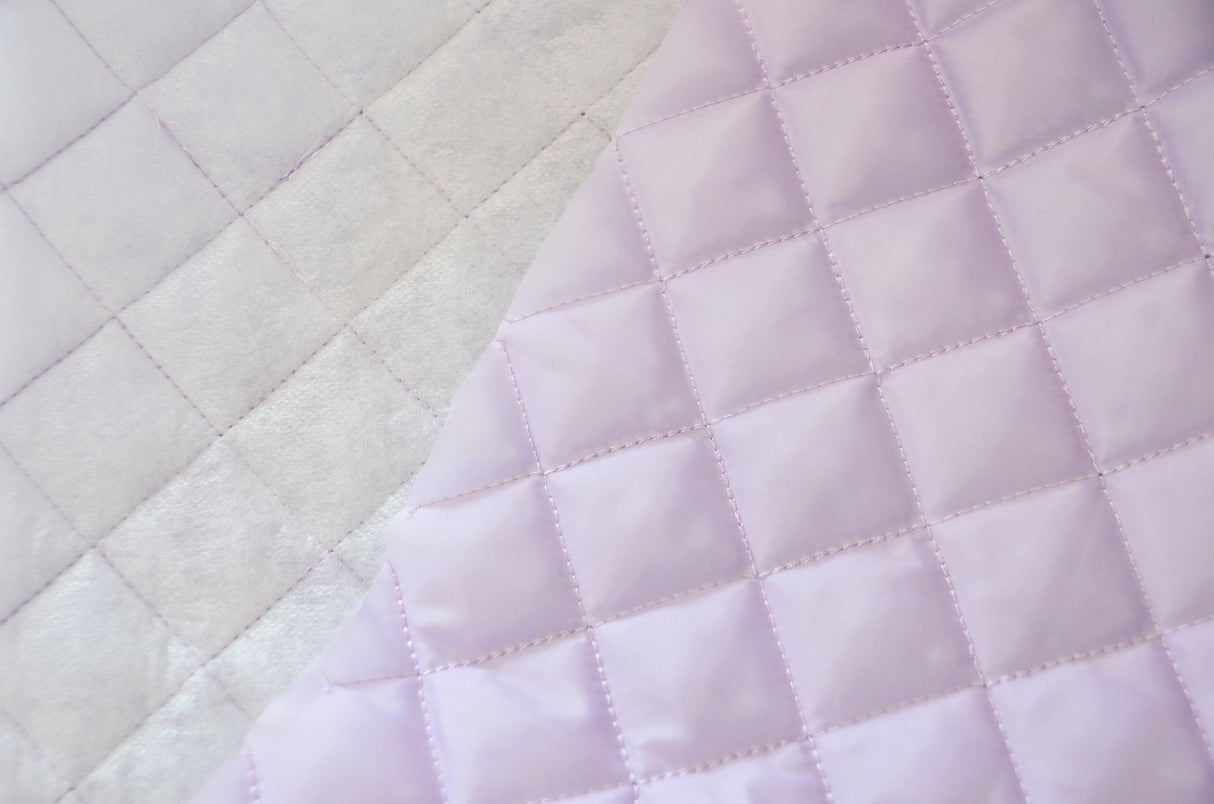 Quilted Polyester Batting Fabric - Diamond Quilted Padded Lining, 58/60" Width (1 Yard)