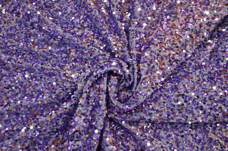 Sequins Stretch Velvet Polyester Spandex Fabric - Sequins On Plush Velvet, Multiple Colors, 60" Width (By The Yard)