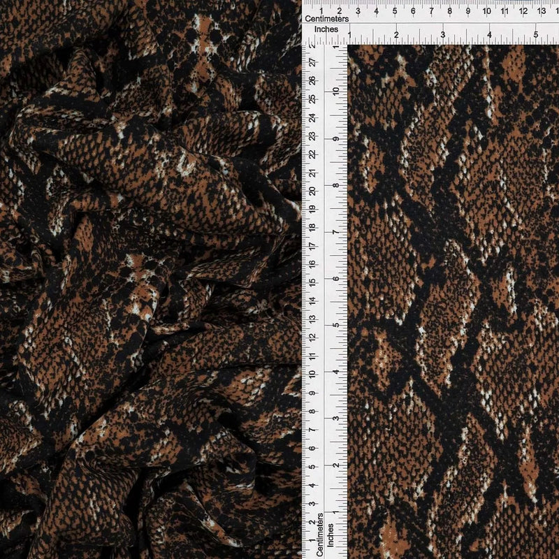 Snake Skin Print DTY Brushed Knit Fabric 1 Yard Soft Stretch Lightweight 58/60" Wide