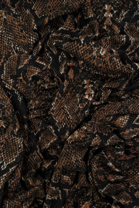 1 Yard Polyester Spandex DTY Brush Snake Skin Print Animal Fabric 58/60" Width