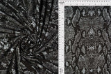 Snake Skin Print DTY Brushed Knit Fabric 1 Yard Soft Stretch Lightweight 58/60" Wide