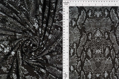 Snake Skin Print DTY Brushed Knit Fabric 1 Yard Soft Stretch Lightweight 58/60" Wide