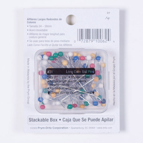 Dritz 75 Long Color Ball Pins