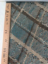 Printed Polyester Elastane Knitted Fabric Brown Blue