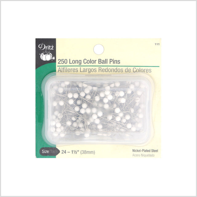 Dritz Long White Ball Pins -250 Ct