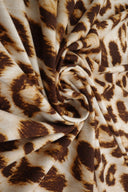 1 yarda de tela de punto DTY cepillada de poliéster y spandex con estampado animal, ancho de 58/60"