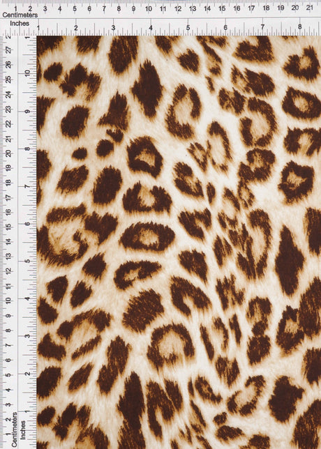 Animal Print Brushed Knit Fabric Taupe