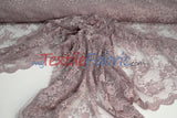 Chantilly Lace Polyester Fabric - Floral Embroidery, Sheer Mesh, 52" Width (1 Yard)