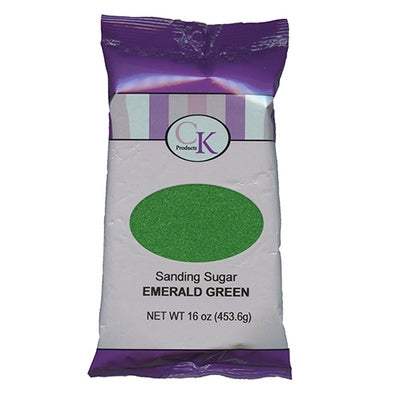 Emerald Green Sanding Sugar - 16 Ounce