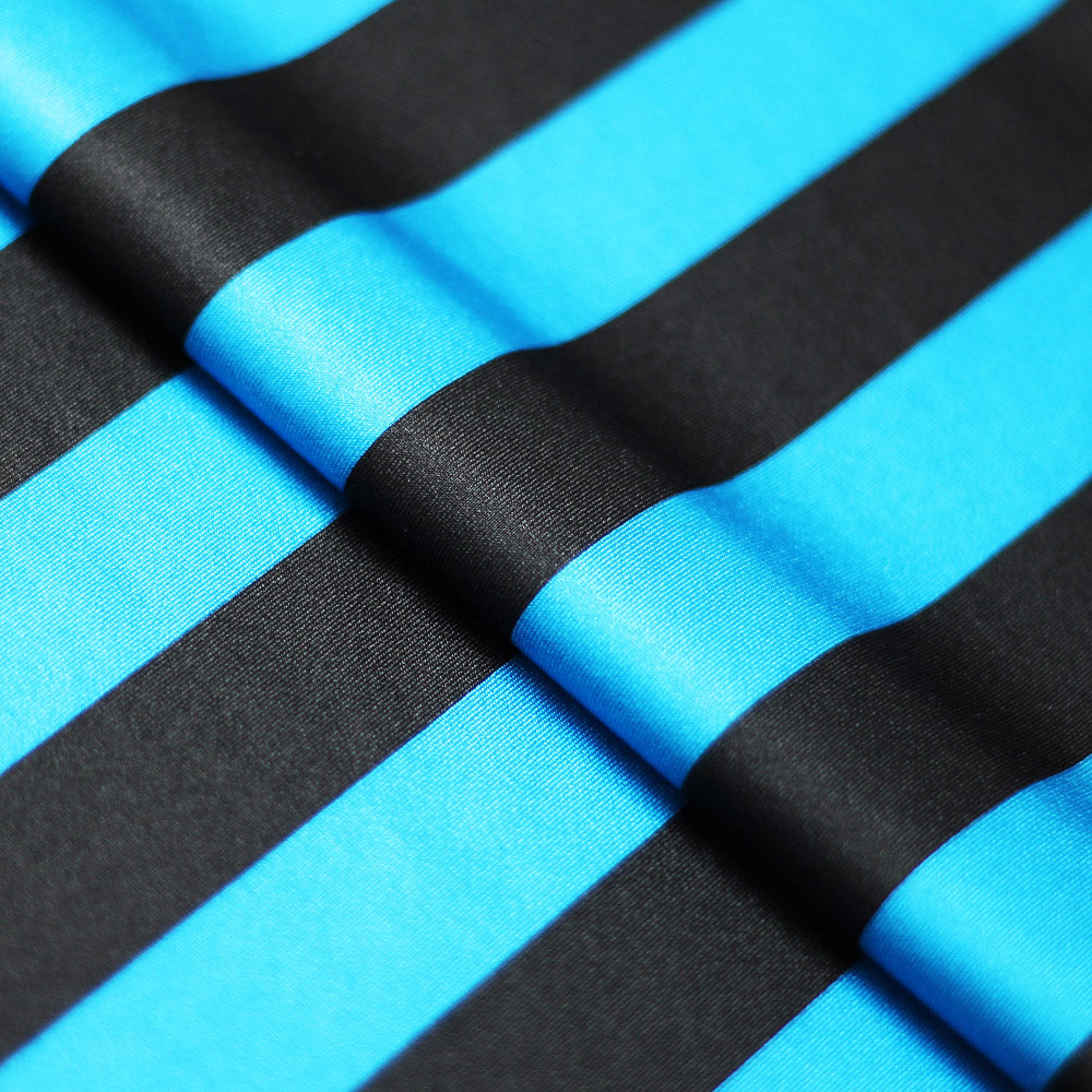 Lucky Stripes Polyester Spandex Fabric - Multi-Color 1" Wide Stripes, 58/60" Width (1 Yard)