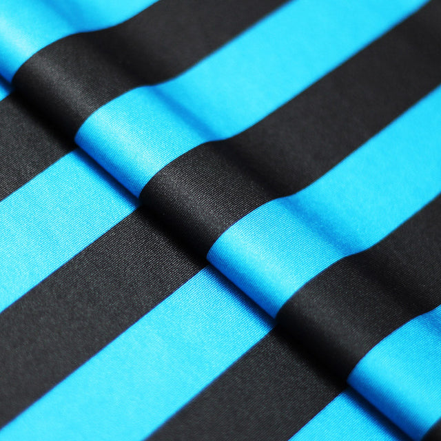 Lucky Stripes Polyester Spandex Fabric - Multi-Color 1" Wide Stripes, 58/60" Width (1 Yard)