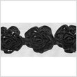 3.5" Black Velvet Floral Lace Trim