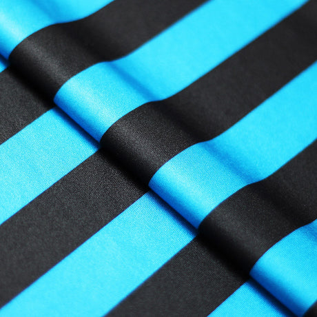 Lucky Stripes Polyester Spandex Fabric - Multi-Color 1" Wide Stripes, 58/60" Width (1 Yard)