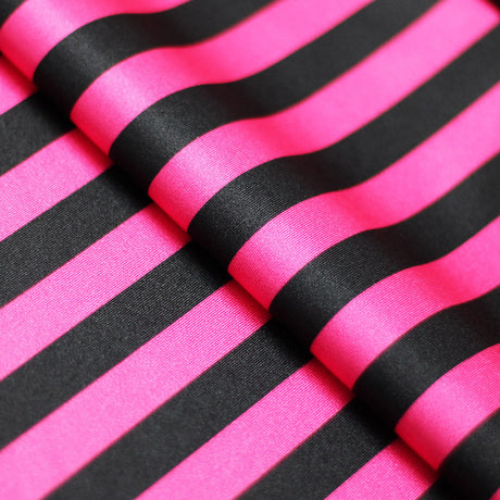 Lucky Stripes Polyester Spandex Fabric - Multi Stripe Print, 58/60" Width (1 Yard)