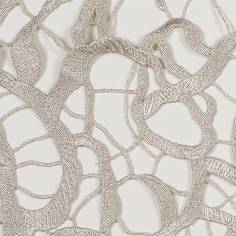 Guipure Lace - Metallic Silver Abstract