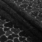 Fancy Beaded Guipure Lace - Black