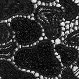 Fancy Beaded Guipure Lace - Black