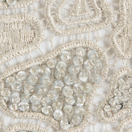 Fancy Beaded Guipure Lace - Silver