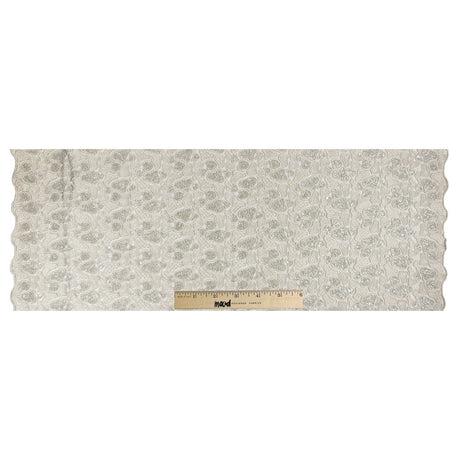 Fancy Beaded Guipure Lace - Silver