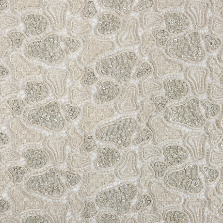 Fancy Beaded Guipure Lace - Silver