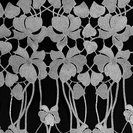 Metallic Silver Floral Lace Trimming - 16"