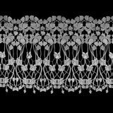 Metallic Silver Floral Lace Trimming - 16"