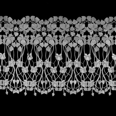 Metallic Silver Floral Lace Trimming - 16"