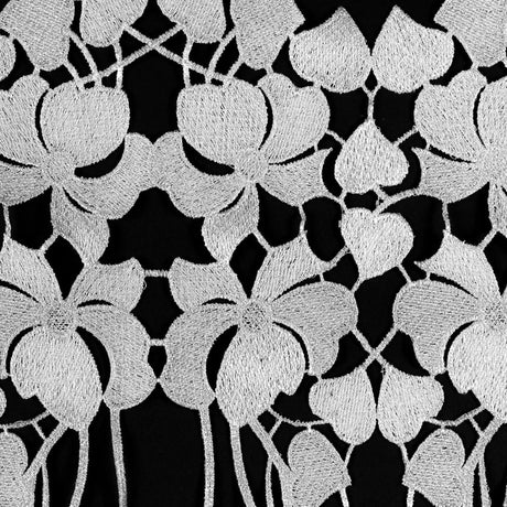 Metallic White Floral Lace Trimming - 16"