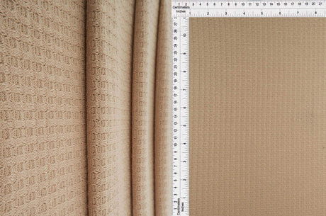 Waffle Solid Knit Fabric 1 Yard Soft Stretch Textured Material 58/60" Wide