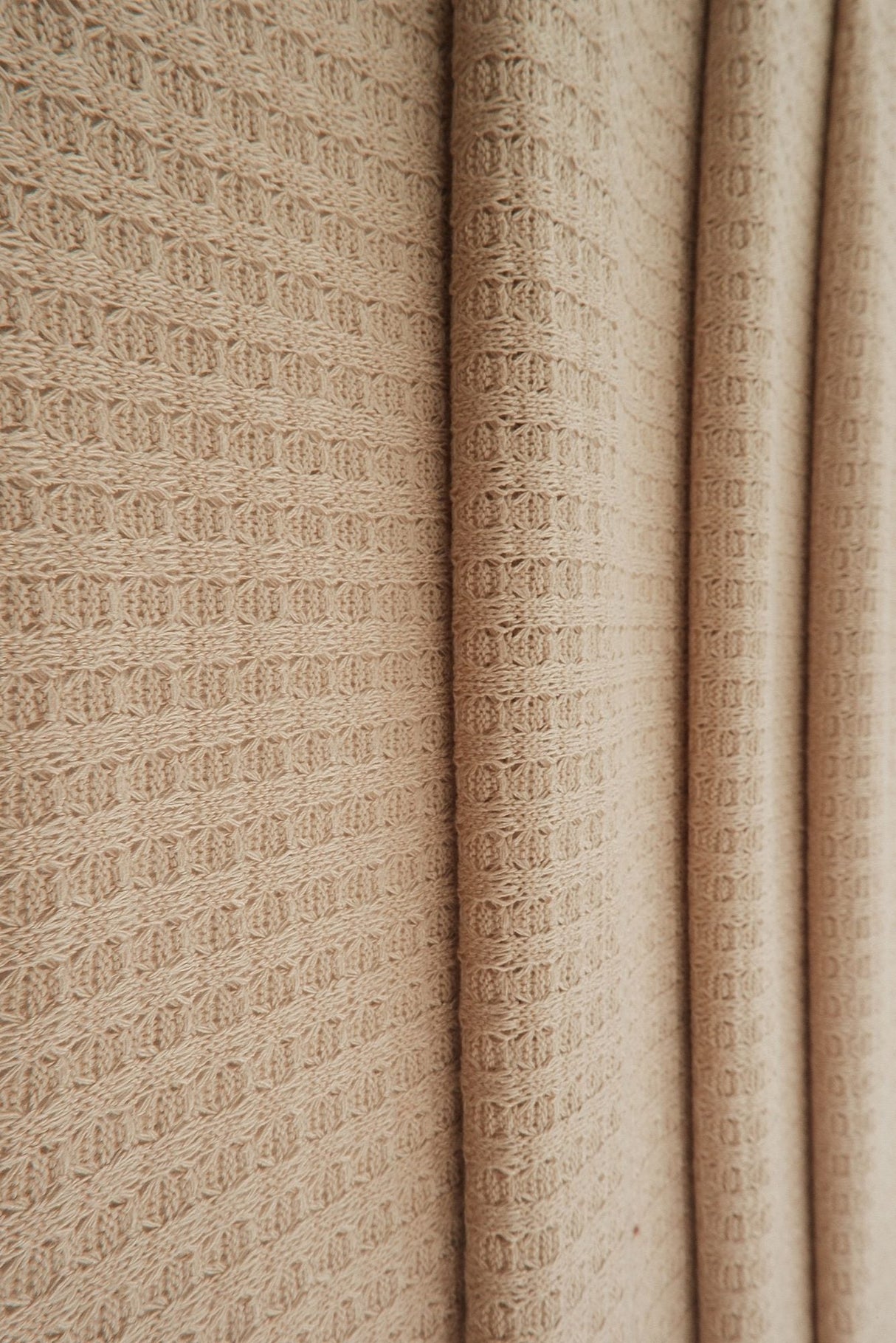 Waffle Stretch Knit Fabric Solid