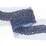 Navy Fancy Beaded Rhinestone Trim - 2"