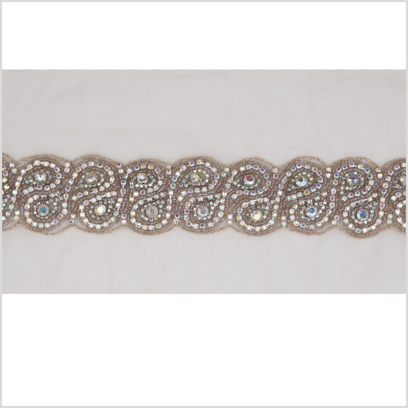1.5" Iridescent Rhinestone Beaded Trim